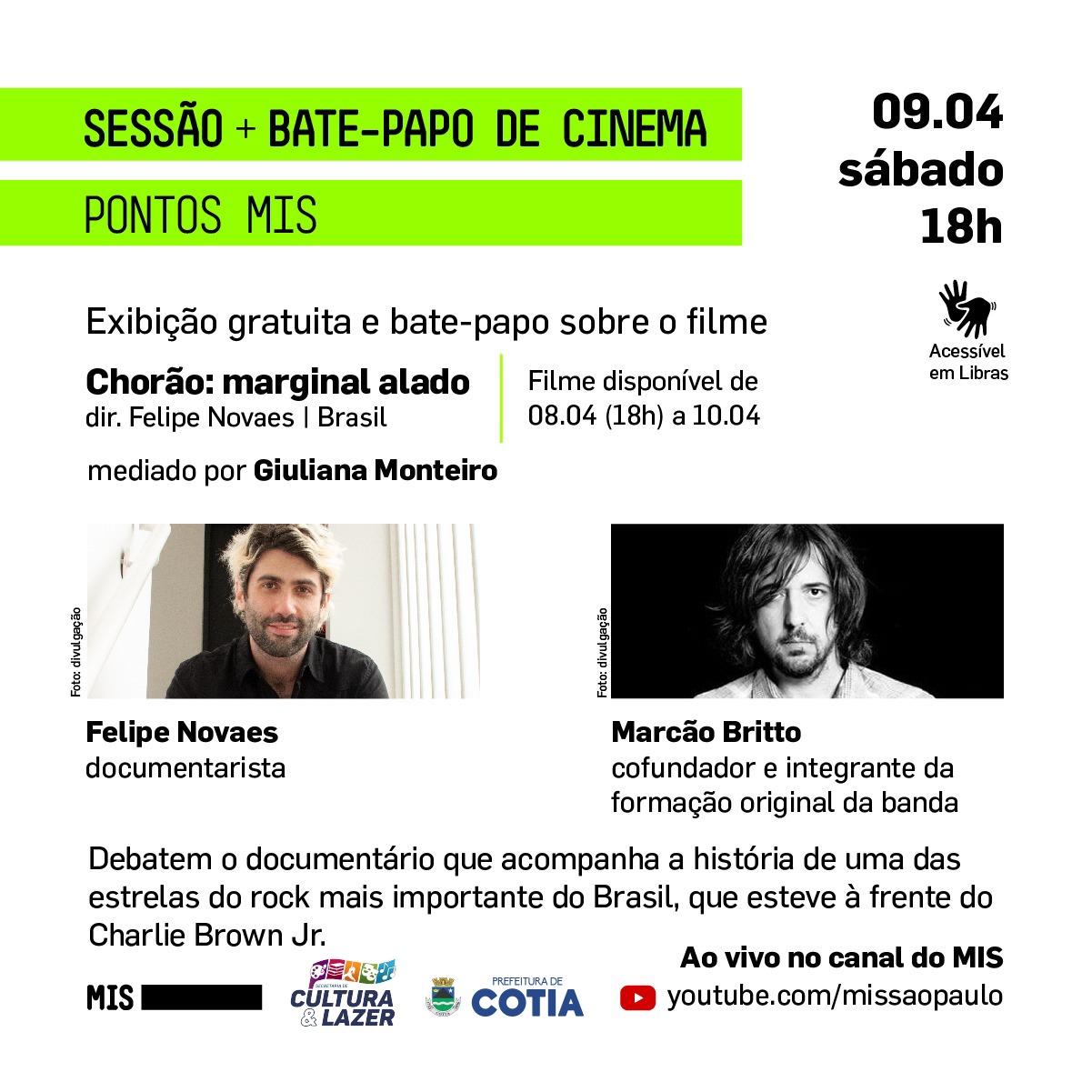 ‘CHORÃO: MARGINAL ALADO’ É O TEMA DO BATE-PAPO DE SÁBADO (9). FILME PODE SER ASSISTIDO GRATUITAMENTE