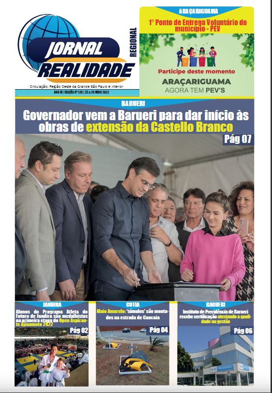 Jornal Realidade Regional –  Edição 129 -25 a 29  MAIO 2022
