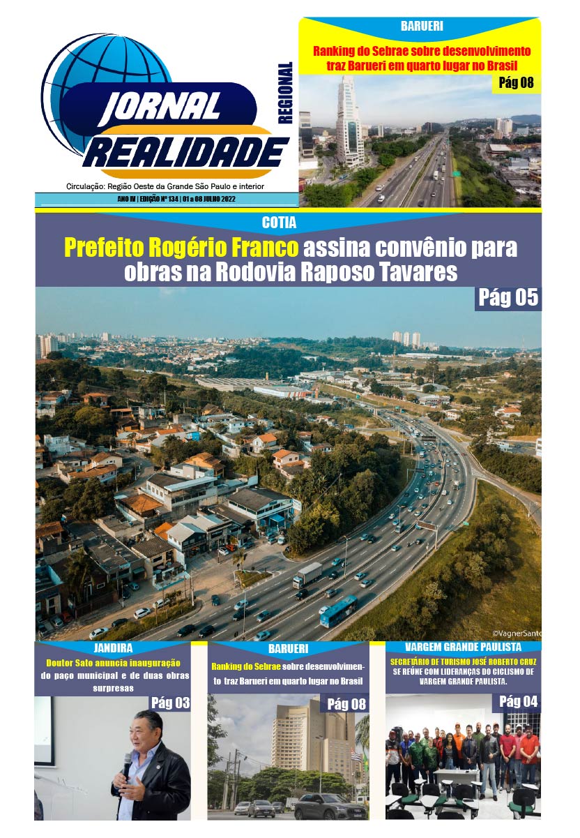Jornal Realidade Regional –  Edição 134 – 1° a 3  JULHO 2022