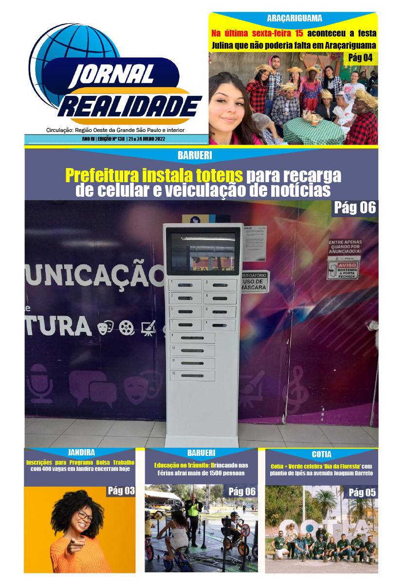 Jornal Realidade Regional –  Edição 138 -21 a 24 JULHO 2022
