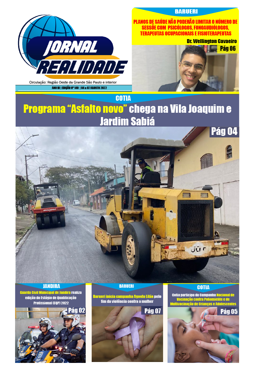 Jornal Realidade Regional –  Edição 140 -04 a 07 AGOSTO 2022
