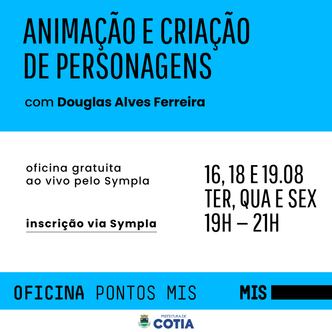 <strong>Inscrições abertas para oficina on-line ‘Animação e criação de personagens’</strong>