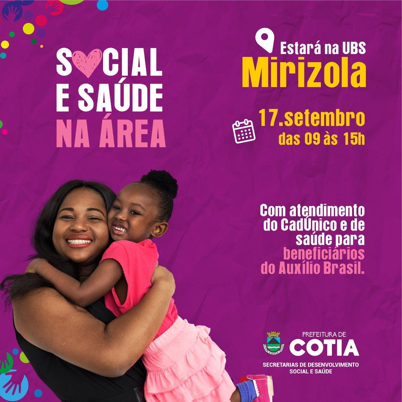 <strong><br>Mirizola receberá a ação ‘Social e Saúde na Área’ no sábado, 17/09</strong>