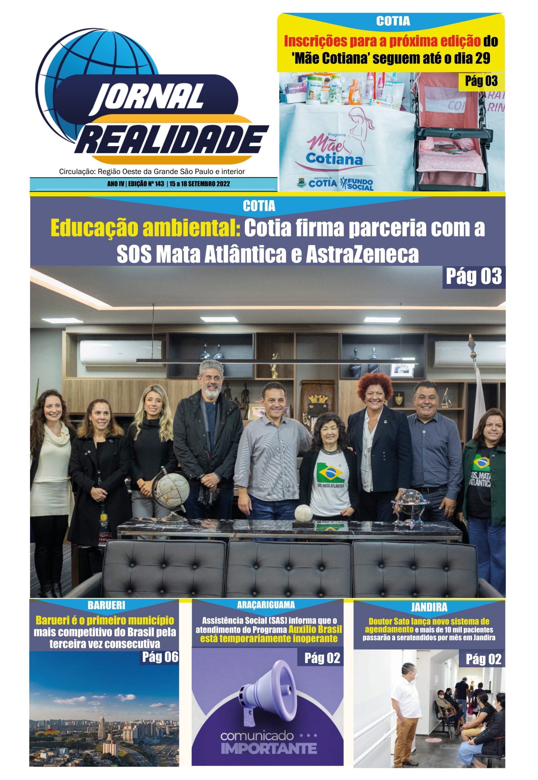 Jornal Realidade Regional –  Edição 143 -15 a 19  SETEMBRO 2022