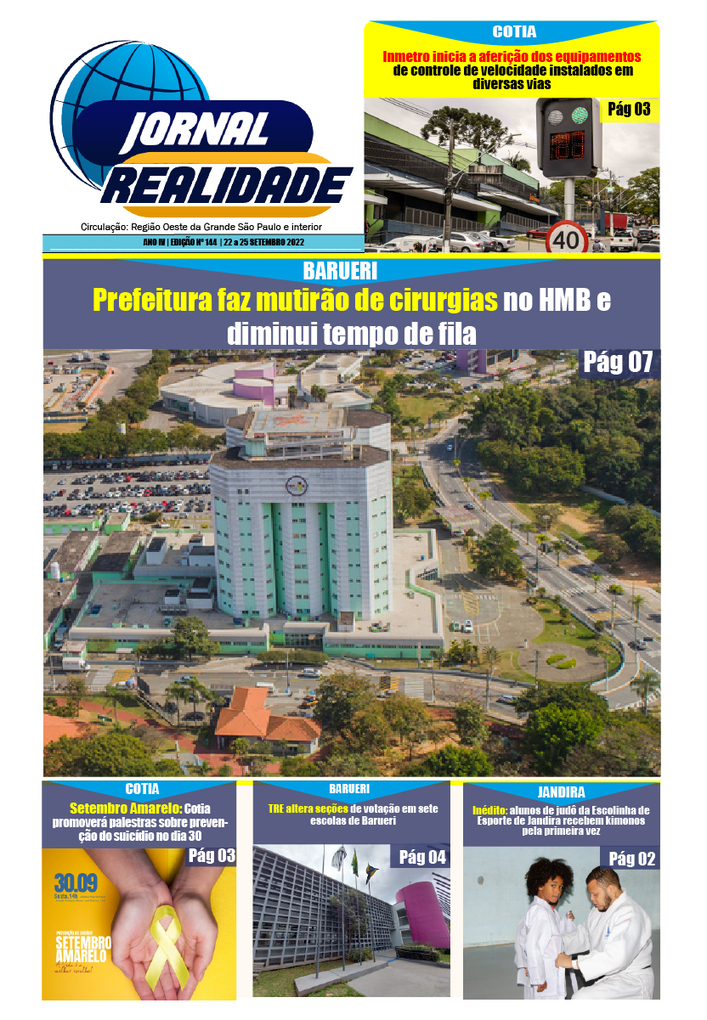 Jornal Realidade Regional – Edição 144 -22 a 25 SETEMBRO 2022.