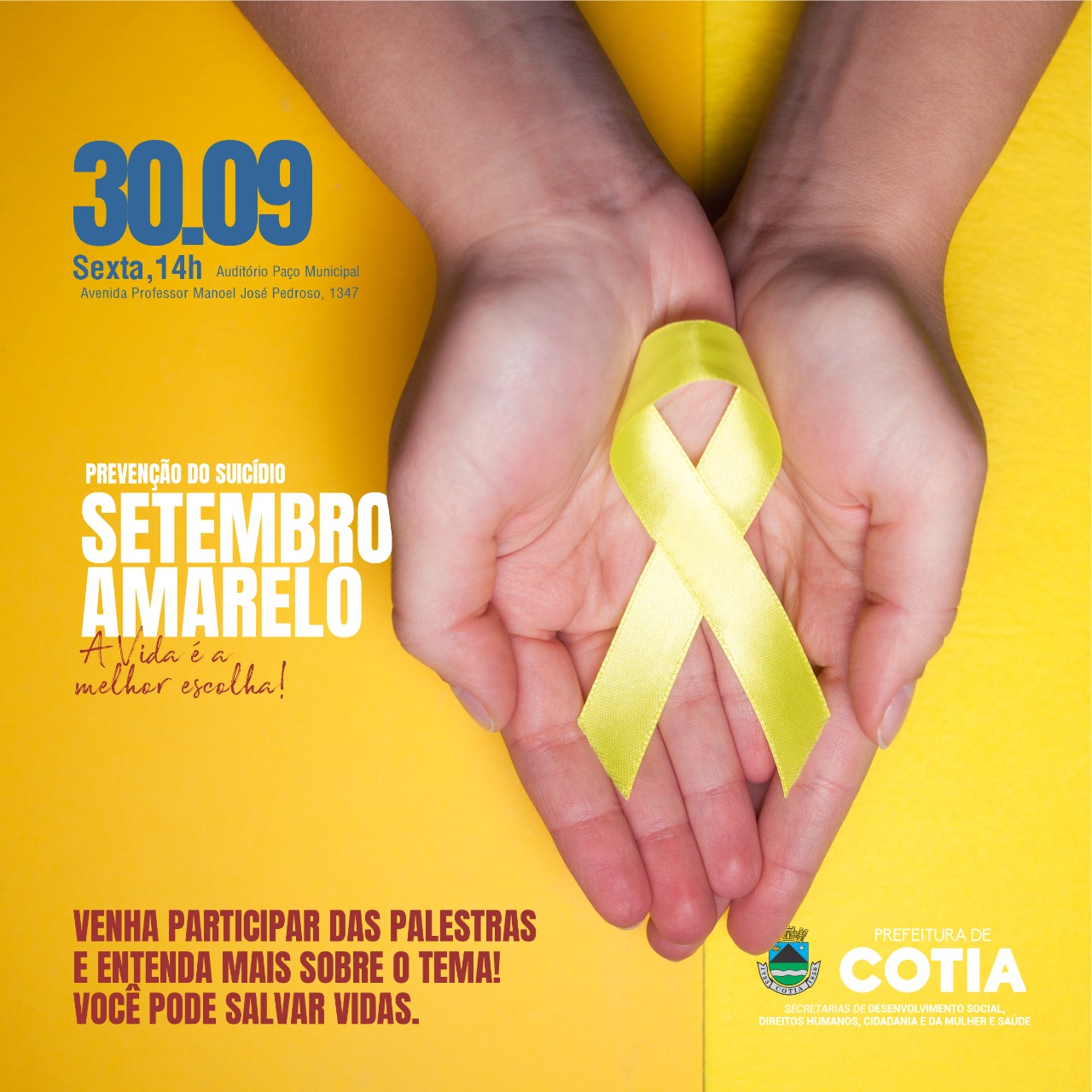<strong>Prevenção do suicídio: ainda dá tempo de se inscrever para as palestras do ‘Setembro Amarelo’</strong>