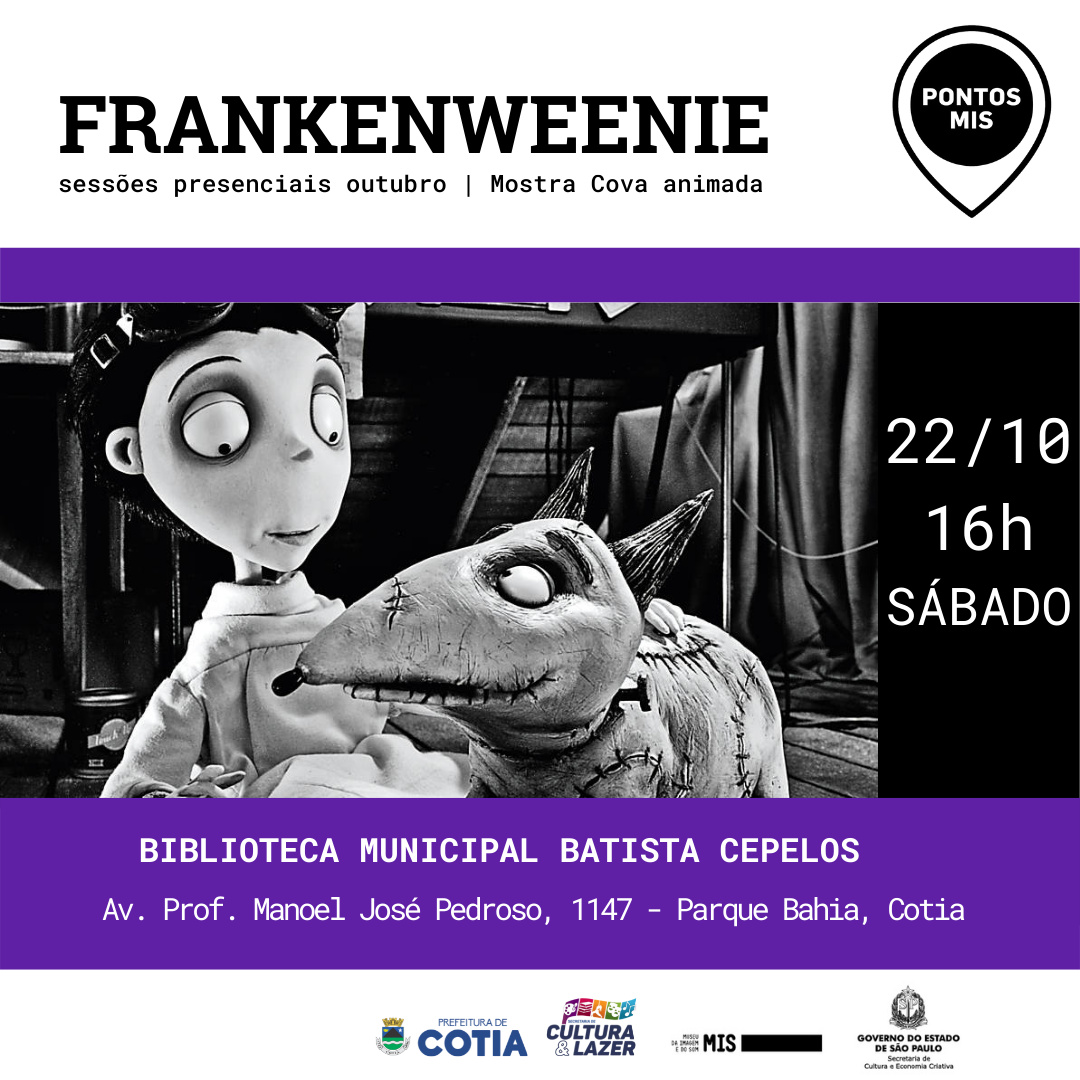 <strong>Filme ‘Frankenweenie’ terá duas sessões na Biblioteca Batista Cepelos</strong>