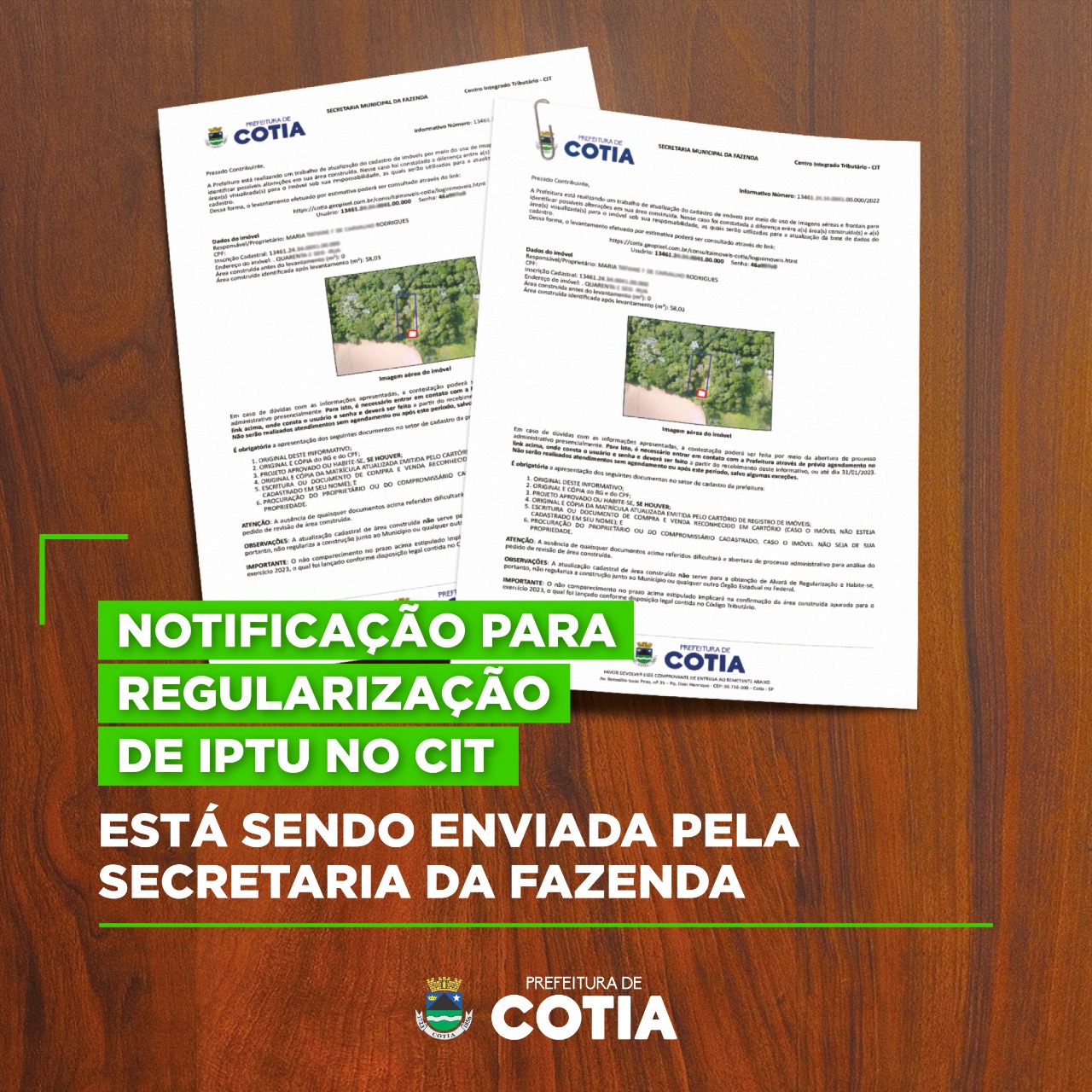 <strong>Prefeitura envia notificação para proprietários de imóveis com divergências no IPTU</strong>