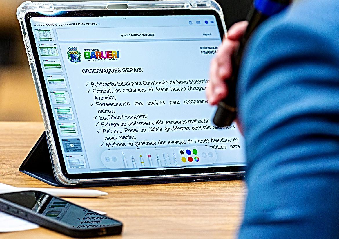 Barueri presta contas: Câmara realiza audiência pública sobre gastos da Prefeitura nesta sexta (27)